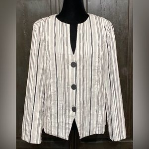 Chico Stripped white, black, gray & silver Jacket - size 2
